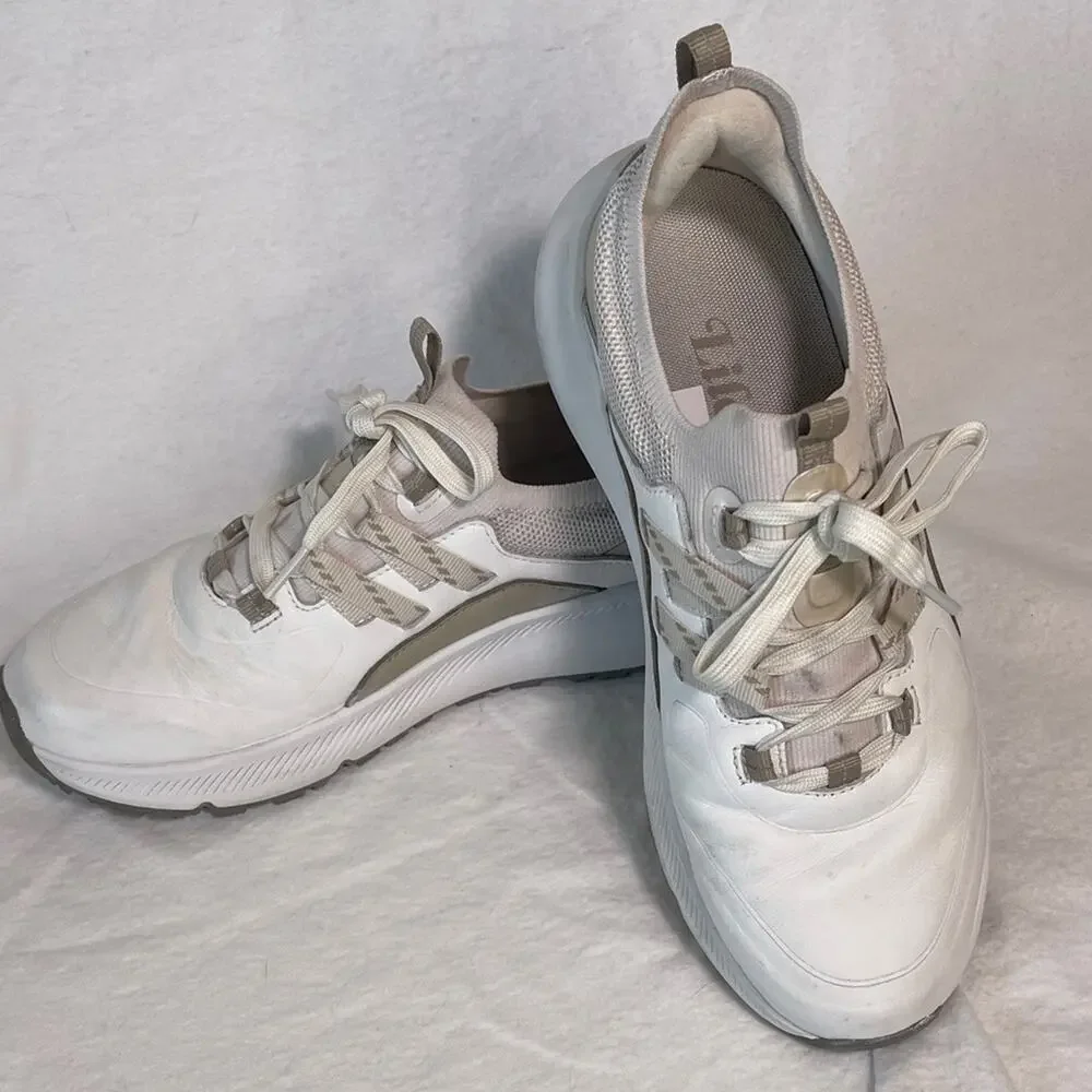 Women's White and Tan Athletic Shoes
